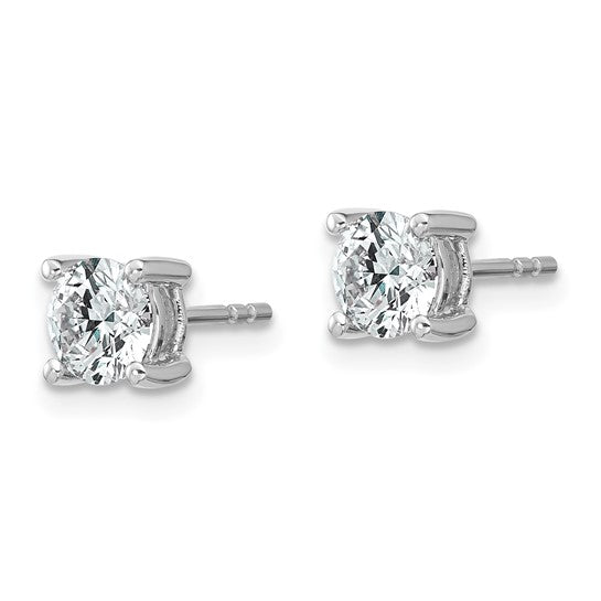 10k White Gold Round 4-Prong 1.00ct. Diamond Stud Earrings