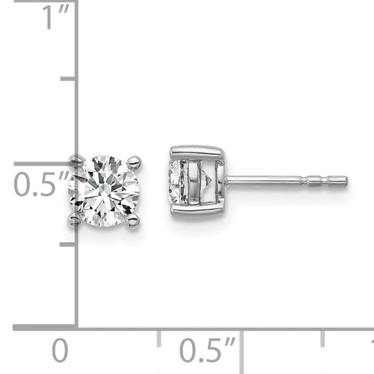 10k White Gold Round 4-Prong 1.00ct. Diamond Stud Earrings