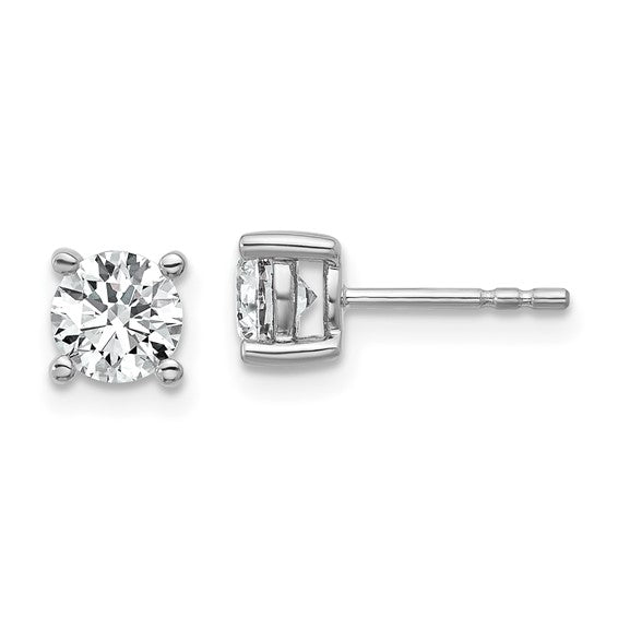 10k White Gold Round 4-Prong 1.00ct. Diamond Stud Earrings