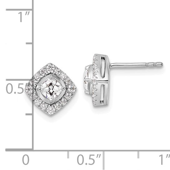 14K White Gold Lab Grown Diamond VS/SI FGH Complete Post Earrings