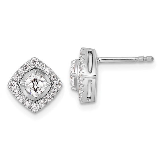 14K White Gold Lab Grown Diamond VS/SI FGH Complete Post Earrings