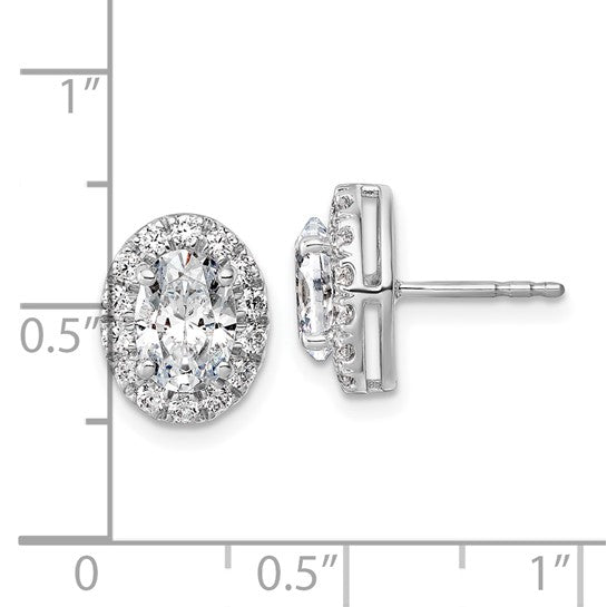 14K White Gold Lab Grown Diamond VS/SI FGH Halo Heart Post Earrings