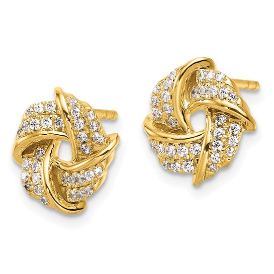 14K Lab Grown Diamond VS/SI FGH Love Knot Post Earrings