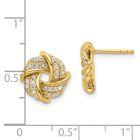 14K Lab Grown Diamond VS/SI FGH Love Knot Post Earrings