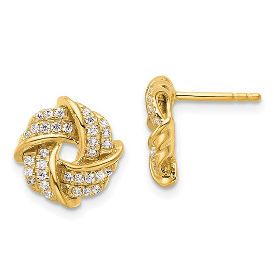 14K Lab Grown Diamond VS/SI FGH Love Knot Post Earrings