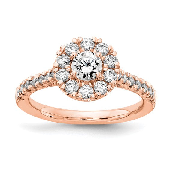 14k Rose Gold Lab Grown Diamond Engagement Rings 1 CT