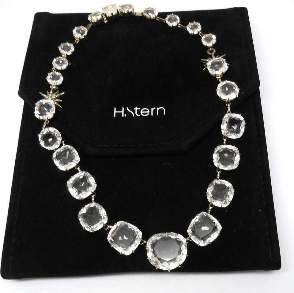H. Stern Moonlight Crystal Collection Gold Quartz Diamond Necklace 18karat Gold