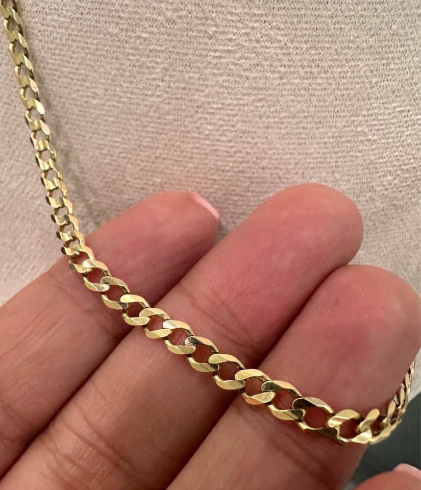 Heavy Curb Italian Gold Chain 22” in 10k Gold