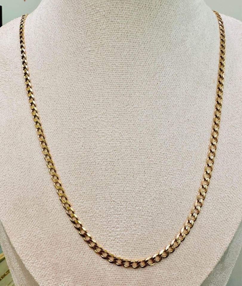 Heavy Curb Italian Gold Chain 22” in 10k Gold