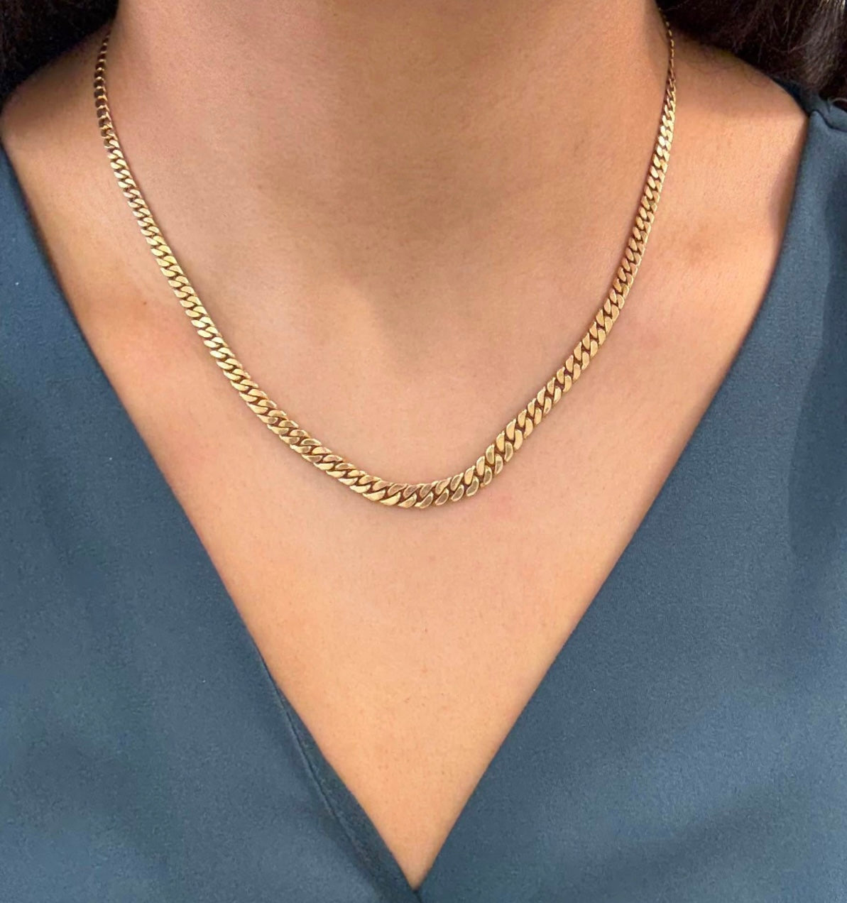 Miami Cuban 18karat Solid Gold Graduated chain 18” with Box clasp and safety latch