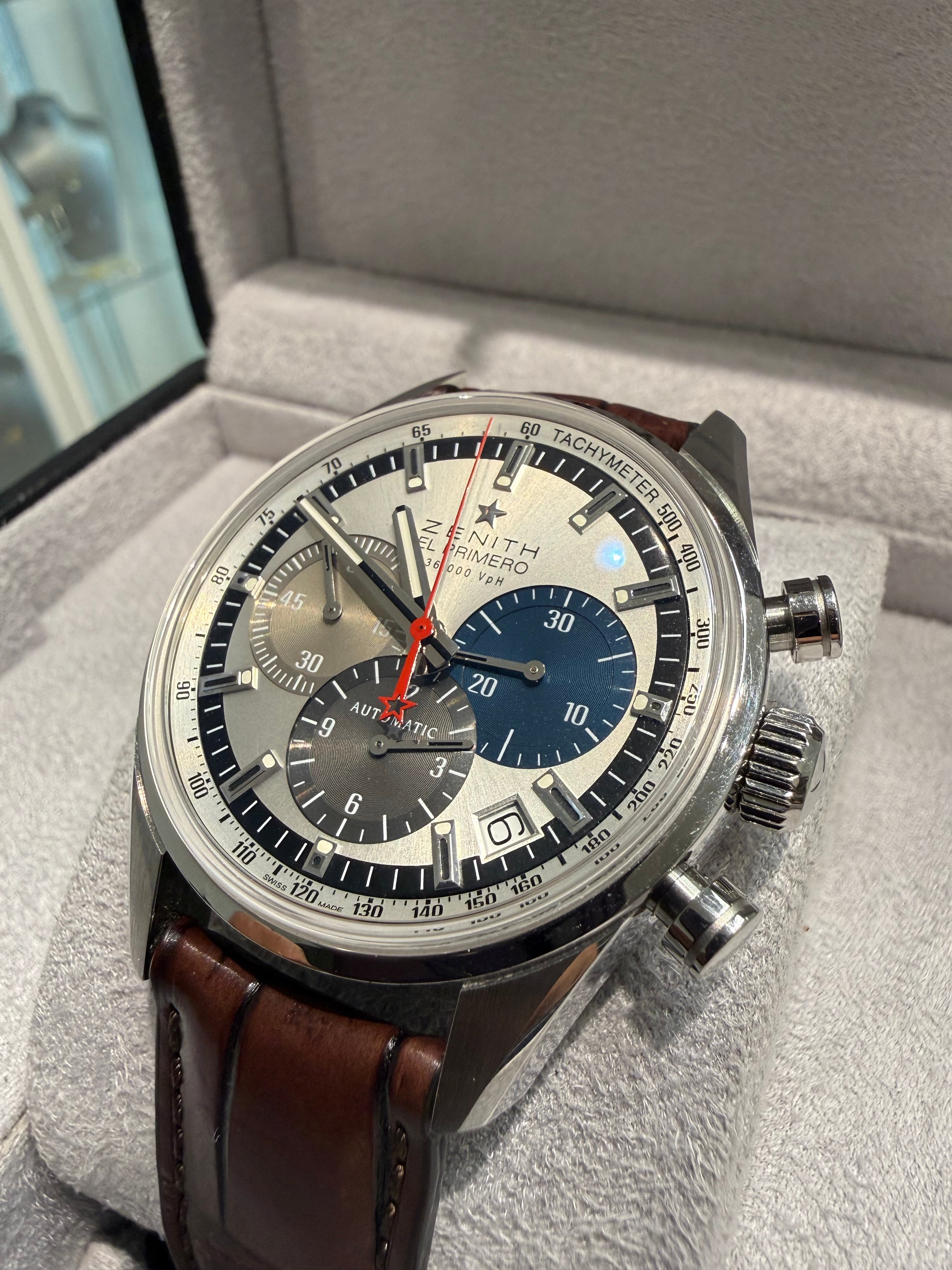 ZENITH EL PRIMERO ORIGINAL 1969  Reference#: 03215040069C713, 38 mm diameter, Stainless Steel 2020 Full set
