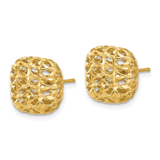 Leslie's 14K Polished Puffed Square Post Earrings