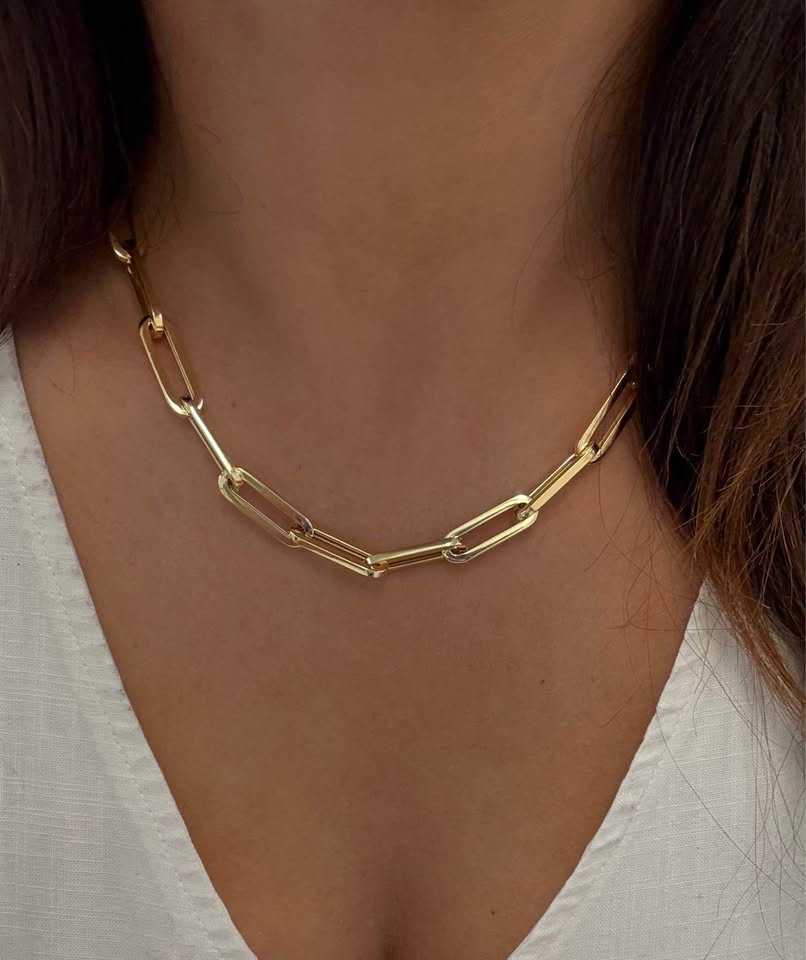 Made in Italy Paperclip Lady’s Chain 8mm -18”
