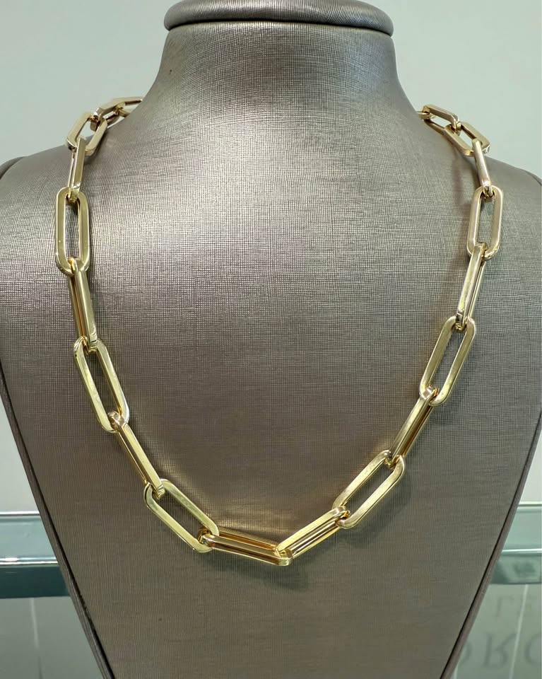Made in Italy Paperclip Lady’s Chain 8mm -18”