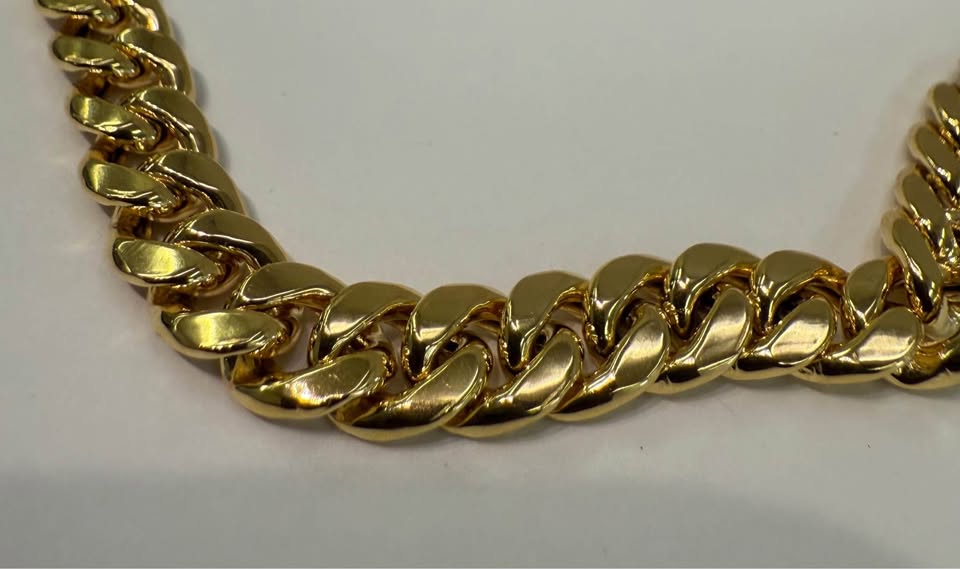 Miami Cuban Chain 14k Italian Chain -Heavy Lobster Clasp - 8mm 22”
