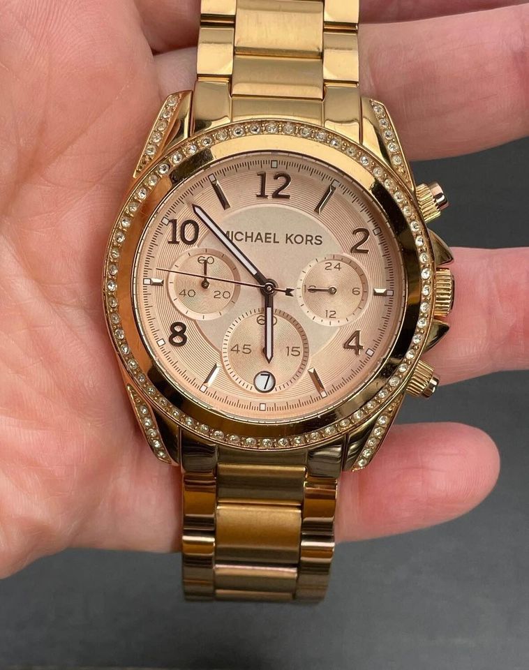 Michael Kors Wrist watch Rose Gold plated Stainless Calendar Chronograph - Mint Condition