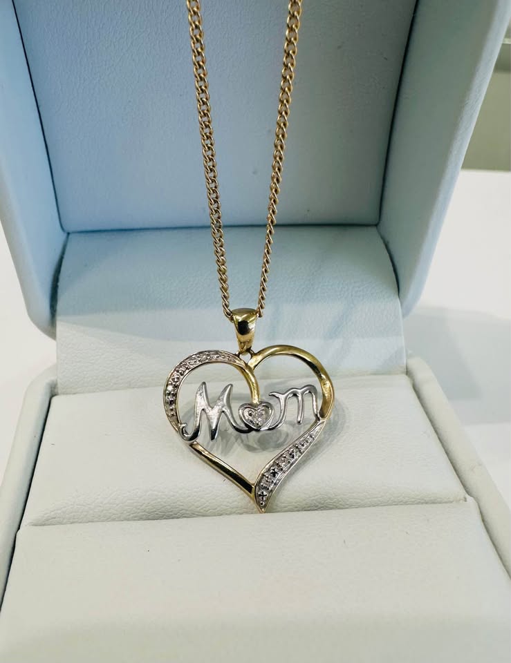 Mother’s Day Special Mom Natural Diamonds 10karat Necklace