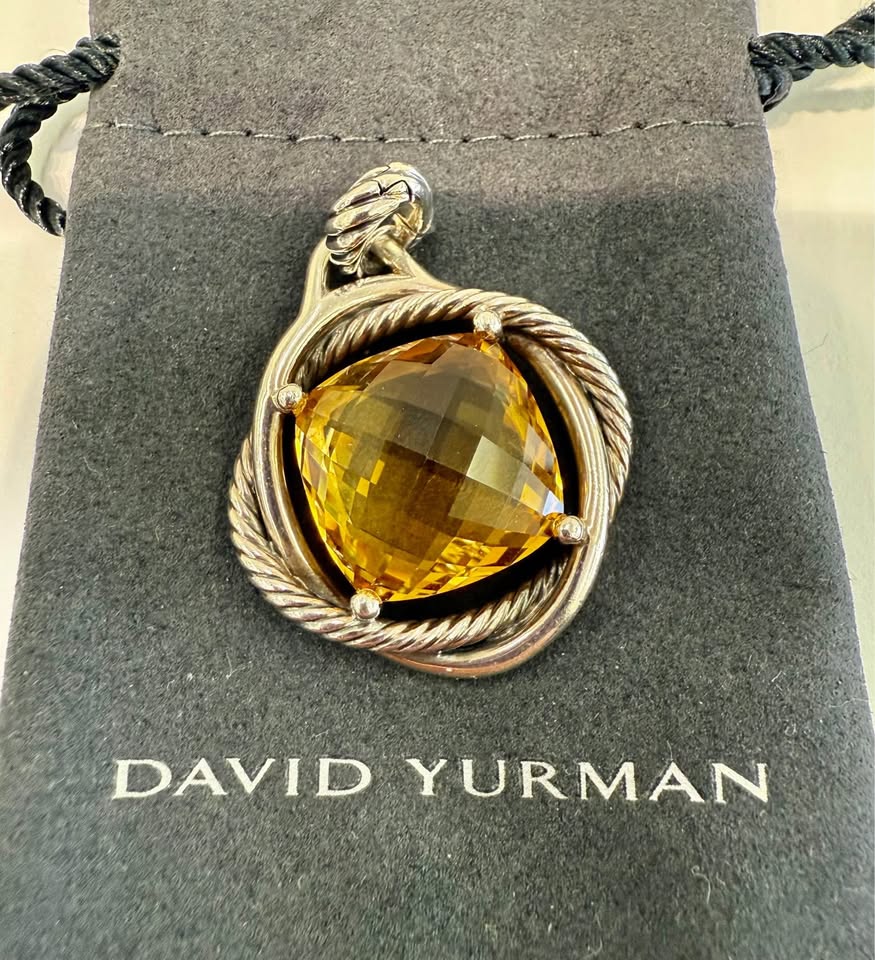 Natural Citrine David Yurman Silver Pendant