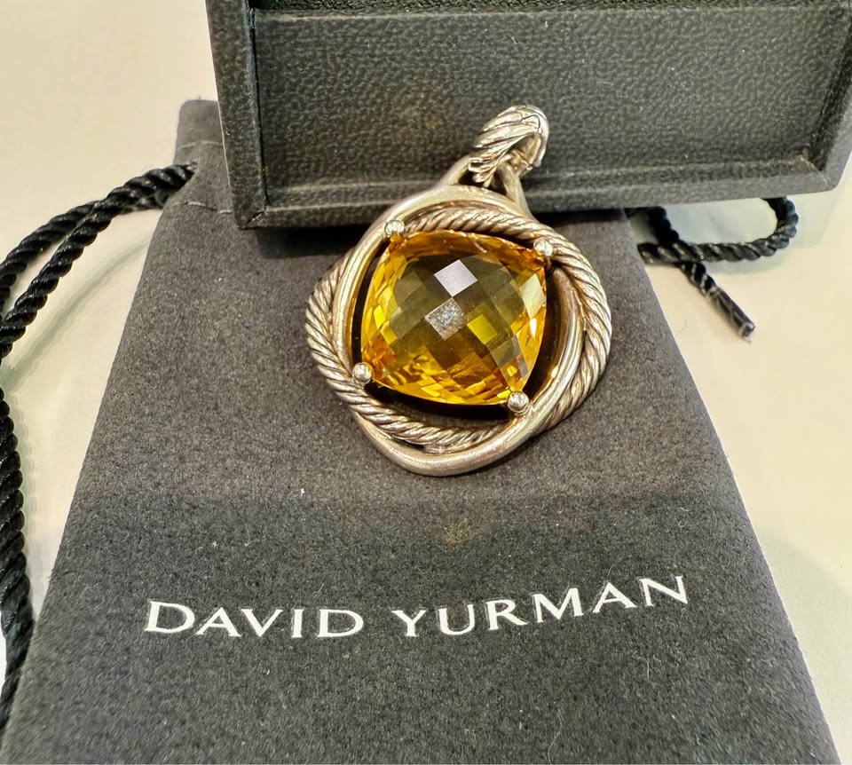 Natural Citrine David Yurman Silver Pendant