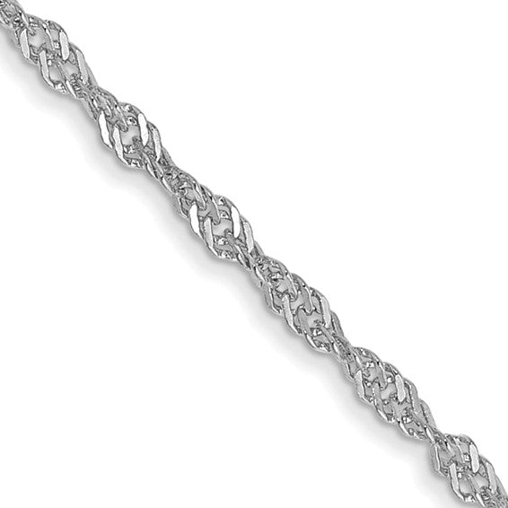 Leslie's 14K White Gold 1mm Sparkle Singapore Chain 18 Inches