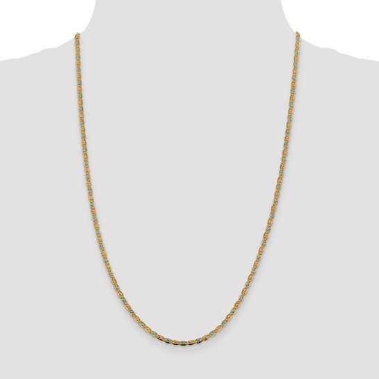 14K Tri-Color Gold Pavé Valentino Chain Necklaces