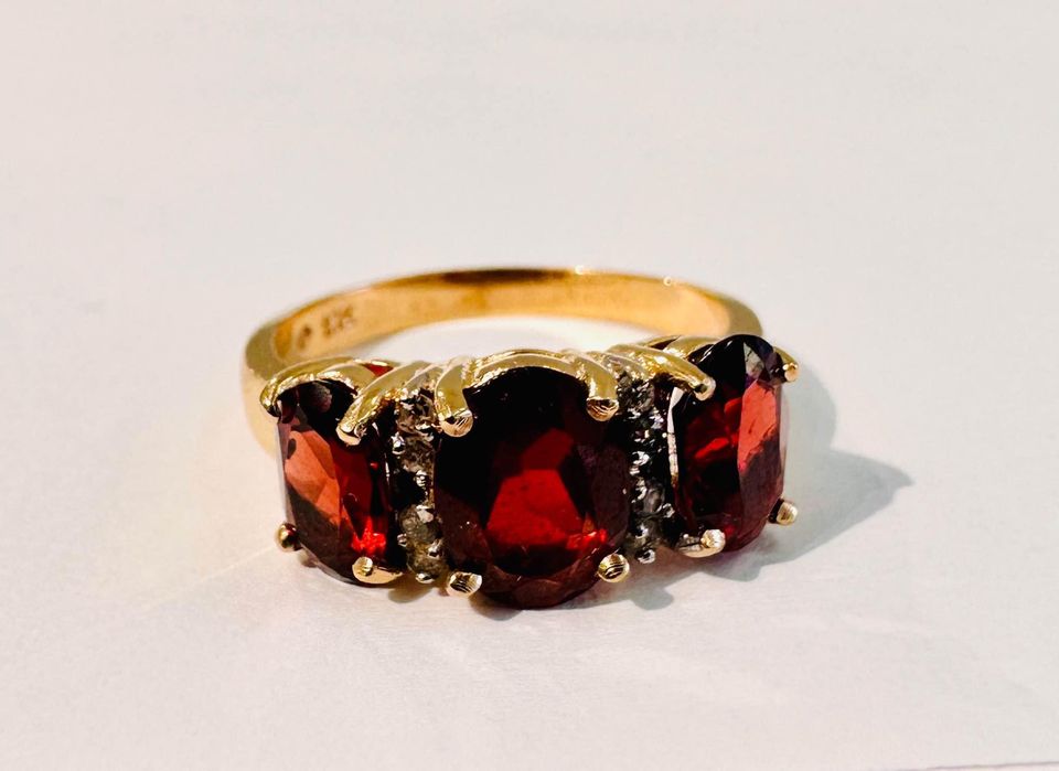 Past.Present.Future Natural Garnets & Diamonds Ring 3.00CTW