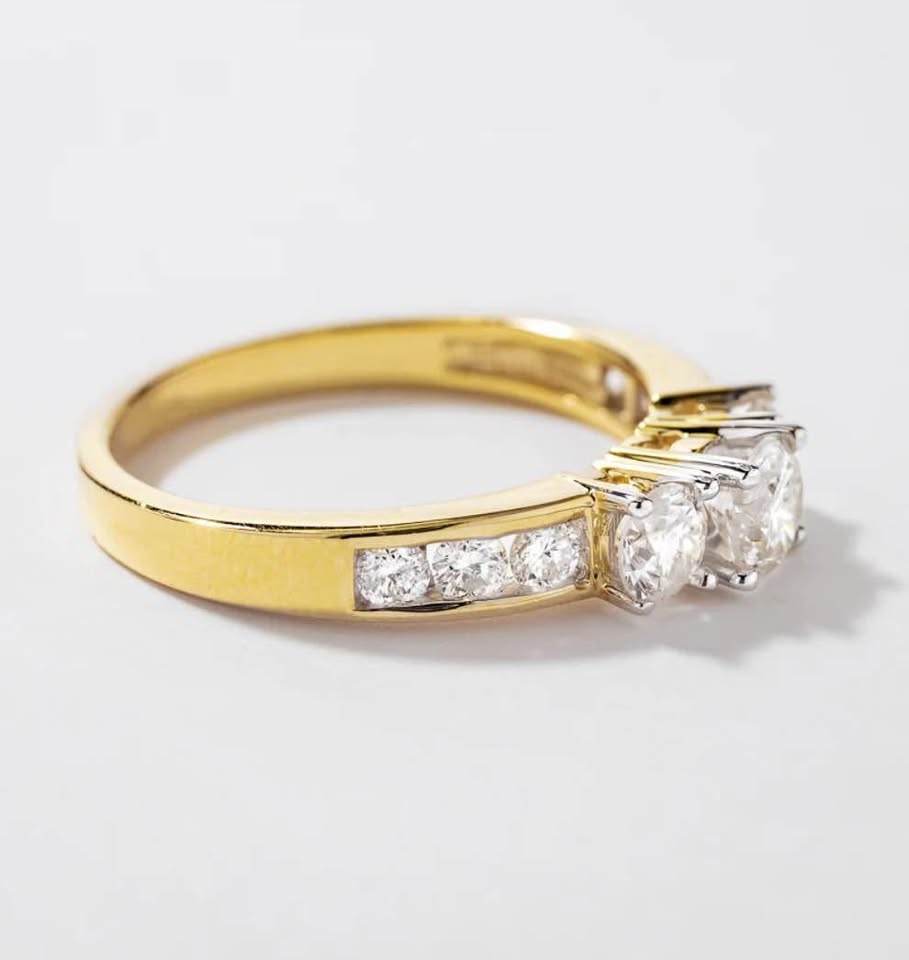 Past Present Future 14k Natural Diamonds Anniversary- Engagement Ring 1.75CTW