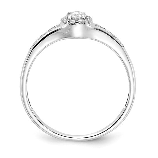 10k White Gold Two Hearts Diamond Engagement Ring