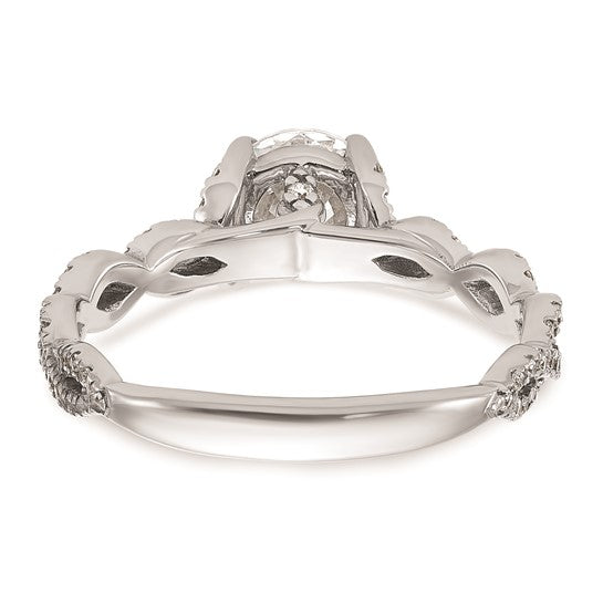 14k White Gold Twisted Diamond Semi-Mount Engagement Ring