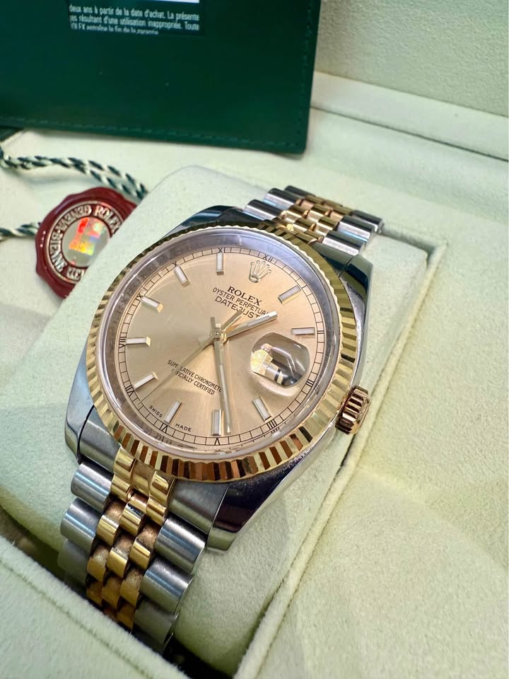 ROLEX DATEJUST 36MM - CHAMPAGNE DIAL FULL SET 2009 , MINT CONDITION