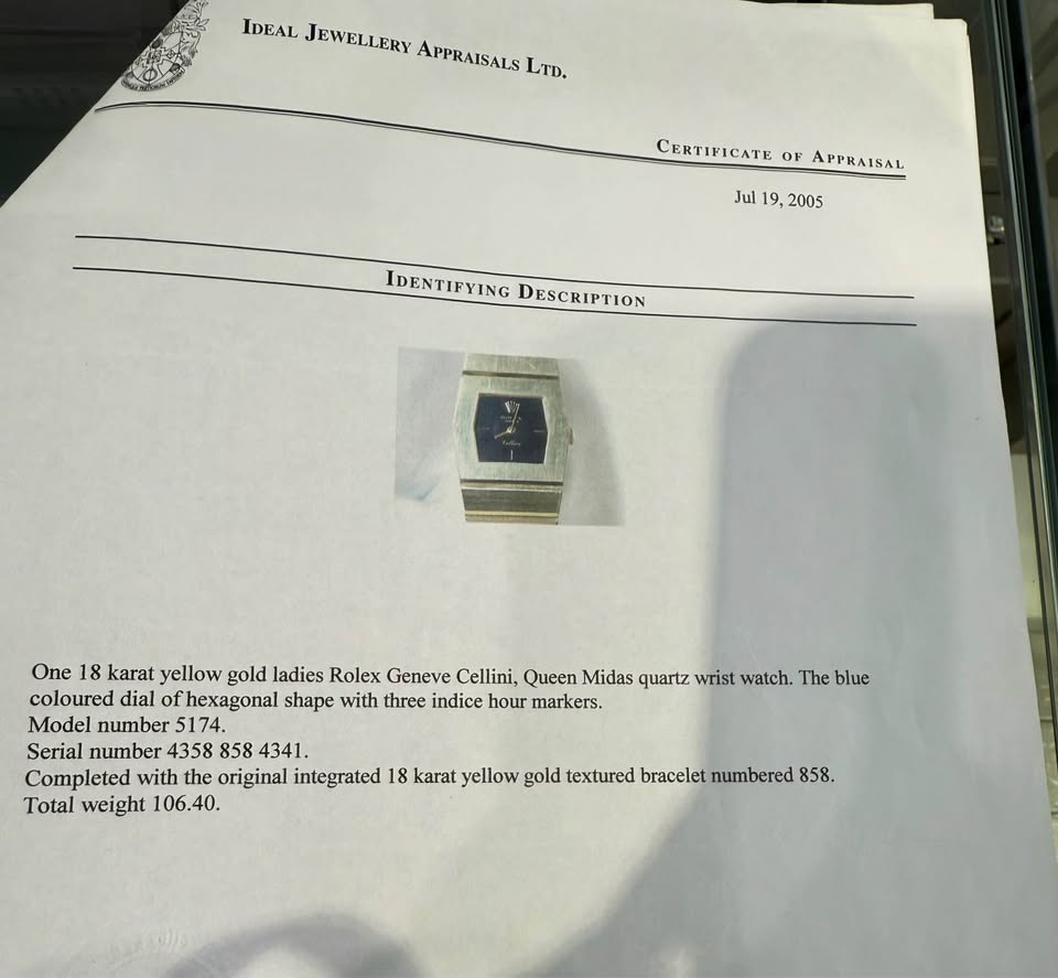 Rare Find Rolex Cellini Queen Midas - Solid 18k Gold , Dark Blue Dial Model #5174