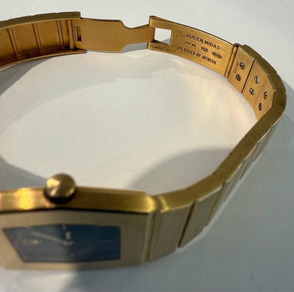 Rare Find Rolex Cellini Queen Midas - Solid 18k Gold , Dark Blue Dial Model #5174