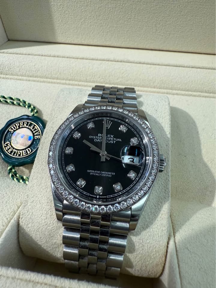 Rolex Datejust 2024 , Mint Condition Jubilee Bracelet, Factory Diamond Dial , Diamond Bezel,Full Set