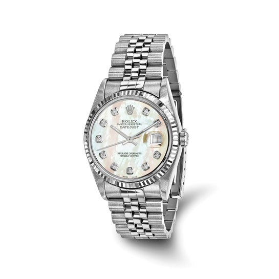 Rolex Datejust Jubilee With Mother of Pearl Diamond Dial and 18k Bezel