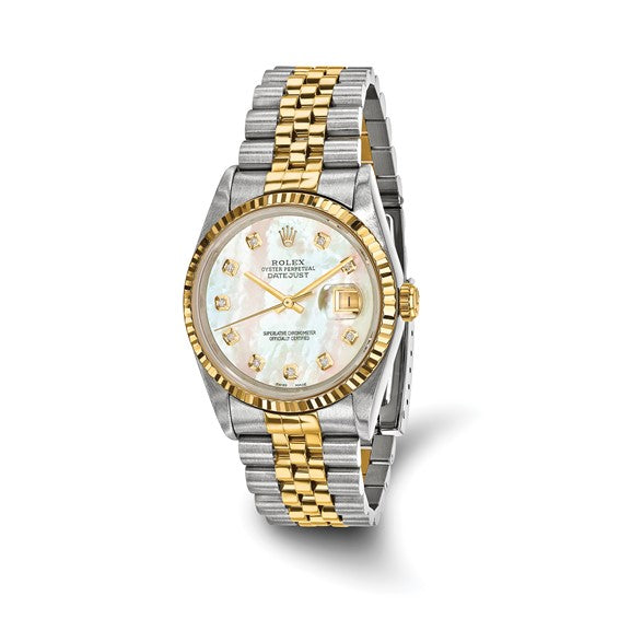 Rolex Datejust Jubilee With Mother of Pearl Diamond Dial and 18k Bezel