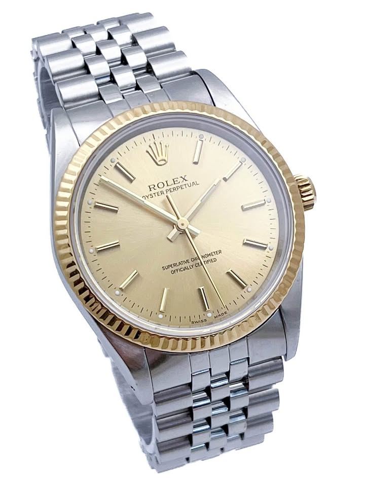 Rolex Oyster Perpetual 18kt Gold and Stainless Steel Mens Watch on Jubilee Bracelet
