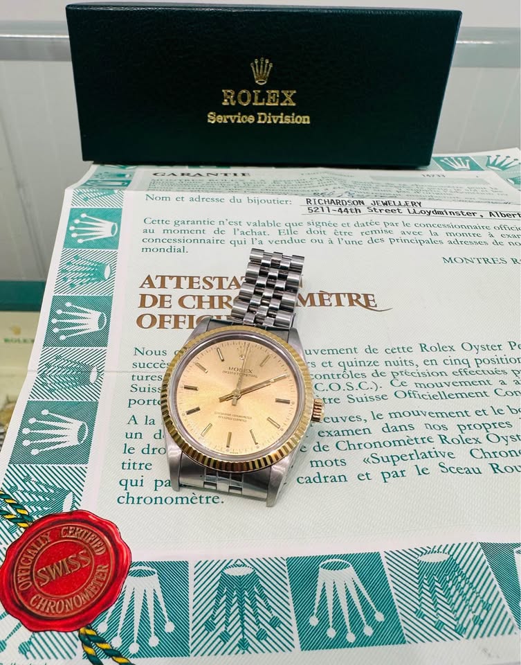 Rolex Oyster Perpetual 18kt Gold and Stainless Steel Mens Watch on Jubilee Bracelet