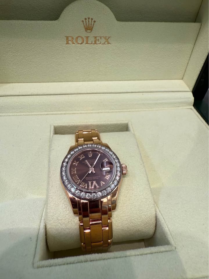 Rolex Pearlmaster 29mm 18k Rose Gold Diamond Ladies Watch 81285