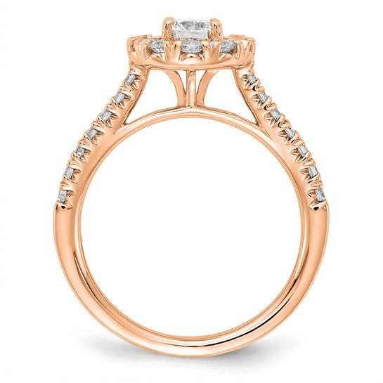 14k Rose Gold Lab Grown Diamond Engagement Rings 1 CT