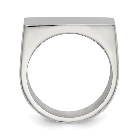 Chisel Stainless Steel Brushed and Polished Signet Ring