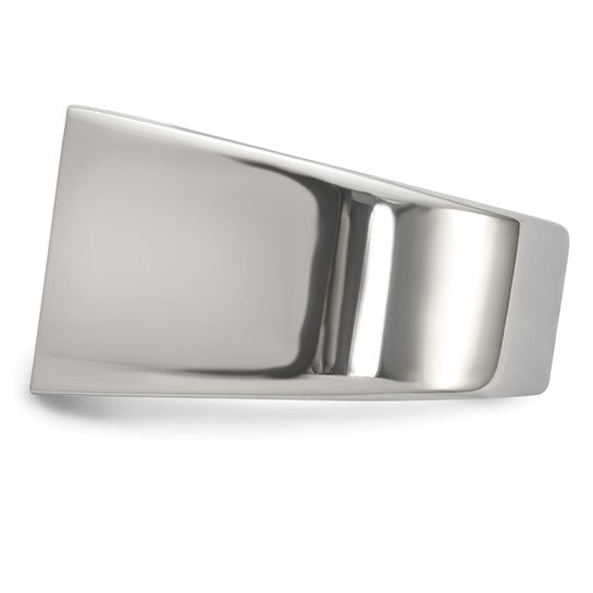 Chisel Stainless Steel Brushed and Polished Signet Ring