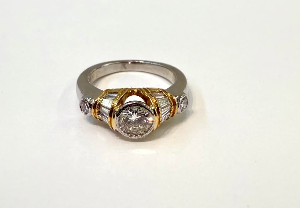 Tacori Natural Diamonds Platinum & 18k Engagement Ring 1.25 Carat Total Weight