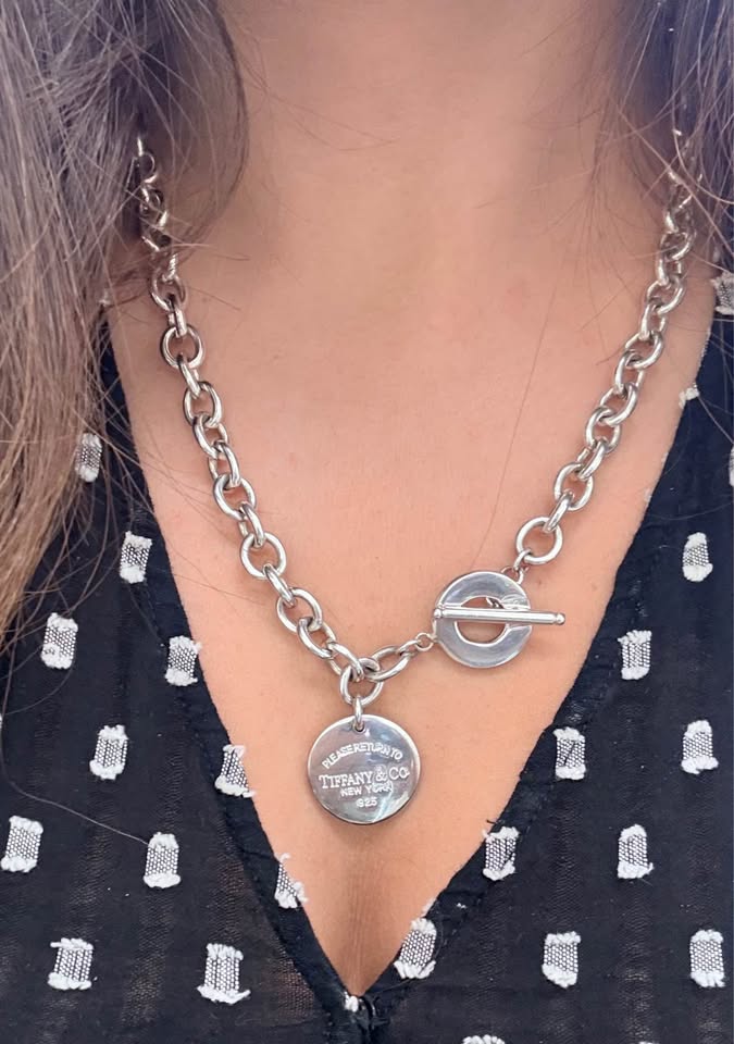 Tiffany & Co Tag Necklace , In Great Condition With Pouch and Box