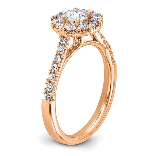 14k Rose Gold Lab Grown Diamond Engagement Rings 1 CT