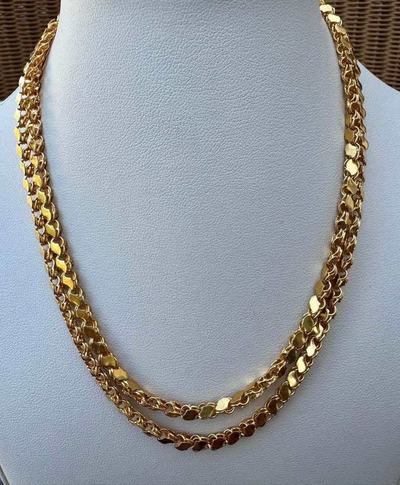 Vintage 22 Karat Yellow Gold 31.62 grams Chain, 3.5mm Wide Necklace, 26" Long