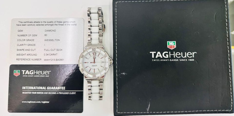 White Ceramic with Natural Diamonds Formula 1 Ladies Tag Heuer Watch