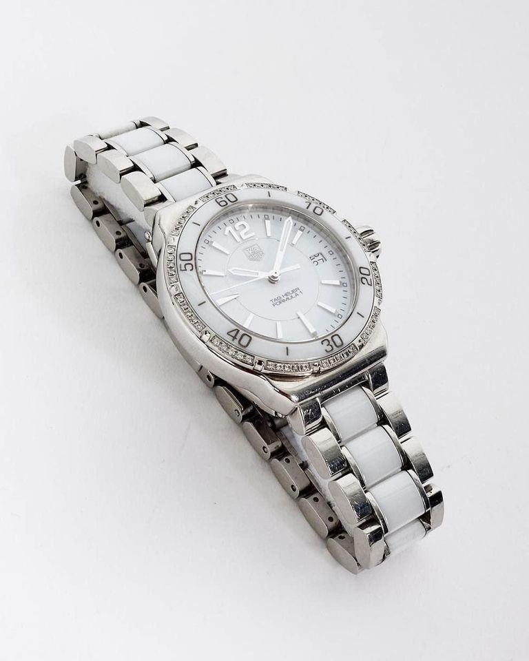 White Ceramic with Natural Diamonds Formula 1 Ladies Tag Heuer Watch