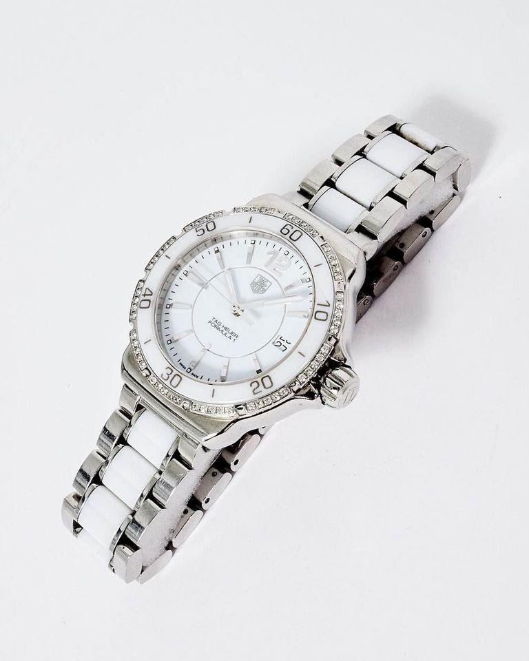 White Ceramic with Natural Diamonds Formula 1 Ladies Tag Heuer Watch