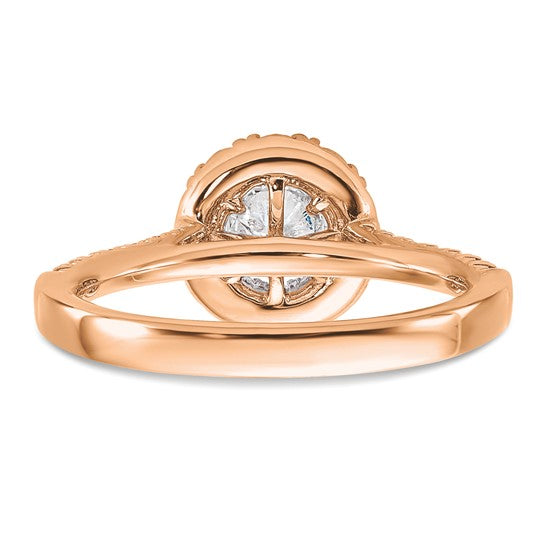 14k Rose Gold Lab Grown Diamond Engagement Rings 1 CT