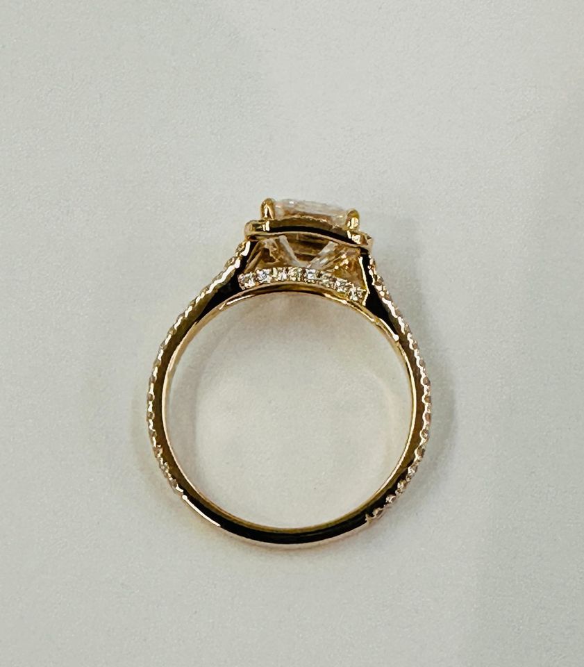 Custom Made Unique 14Karat Yellow Gold Engagement Ring 2.70CTW